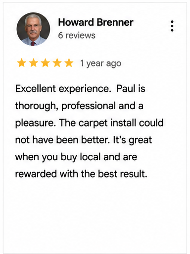 Google review for Superior Floors from Howard Brenner