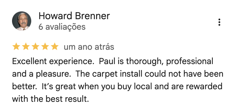 Google review for Superior Floors from Howard Brenner